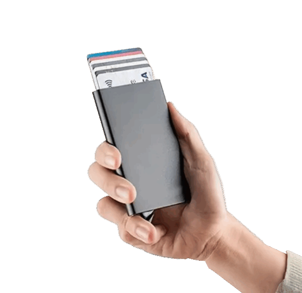 Tarjetero de aluminio para hasta 6 tarjetas 💳